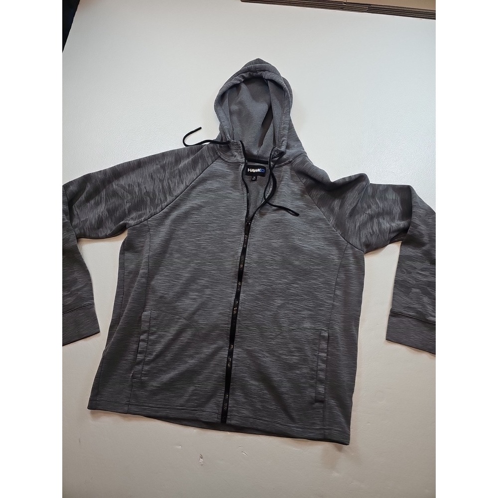 Tony Hawk Mens XL  Full Zip Hoodie Gray Stripe Camo Casual READ